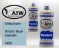Preview: Mitsubishi, Bristol Blue Metallic, NB8: 400ml Sprühdose + 400ml Klarlack - Set, von ATW Autoteile West.